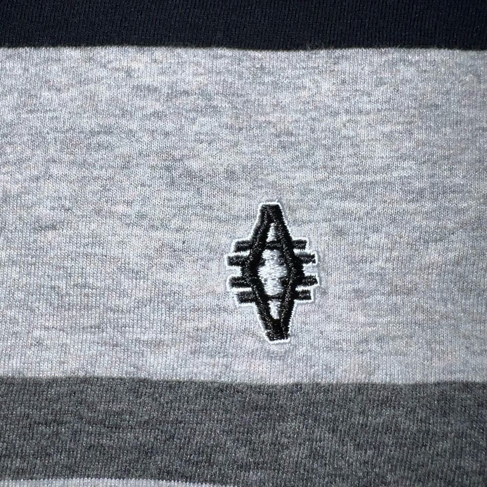 akademiks Mens T Shirt Top Short Sleeve Striped Gray Black White V Neck 3XL - Picture 4 of 10
